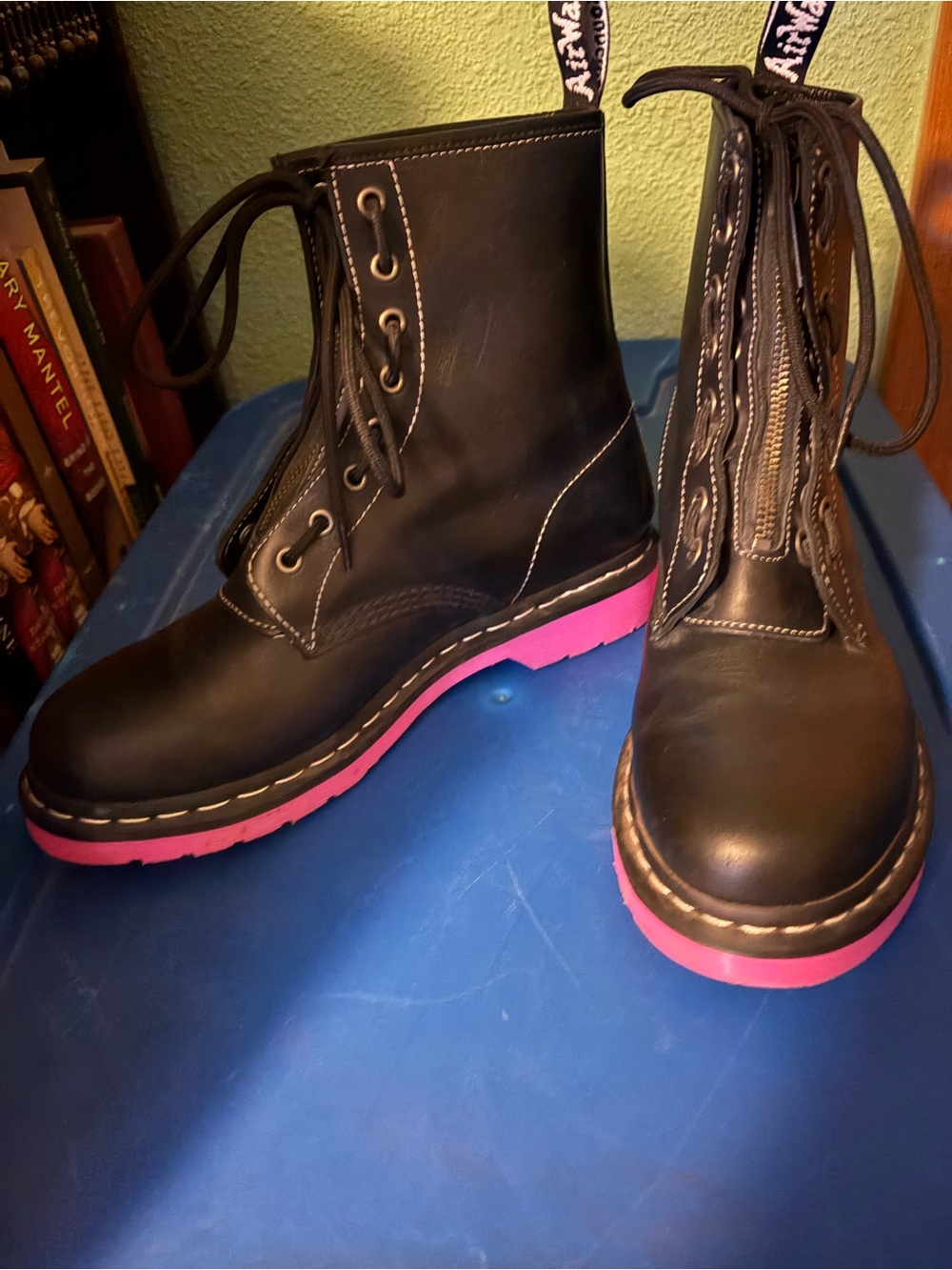 Dr. Martens Combat Boots with Pink Sole - Picture 2 of 4